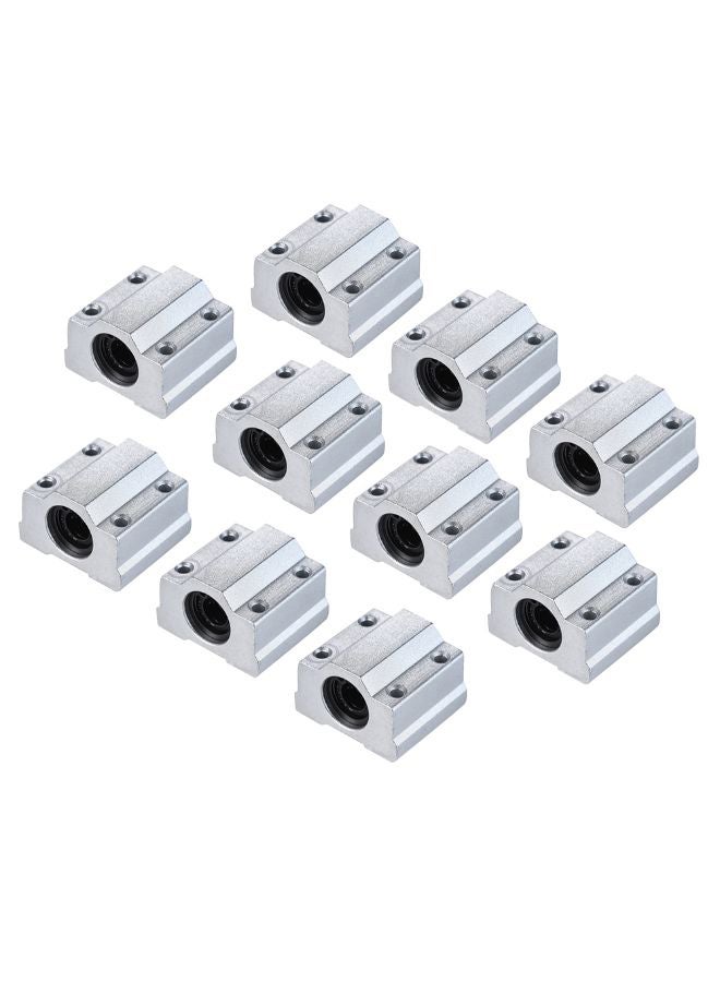 10-Piece 3D Printer Linear Motion Ball Bearing Block Silver