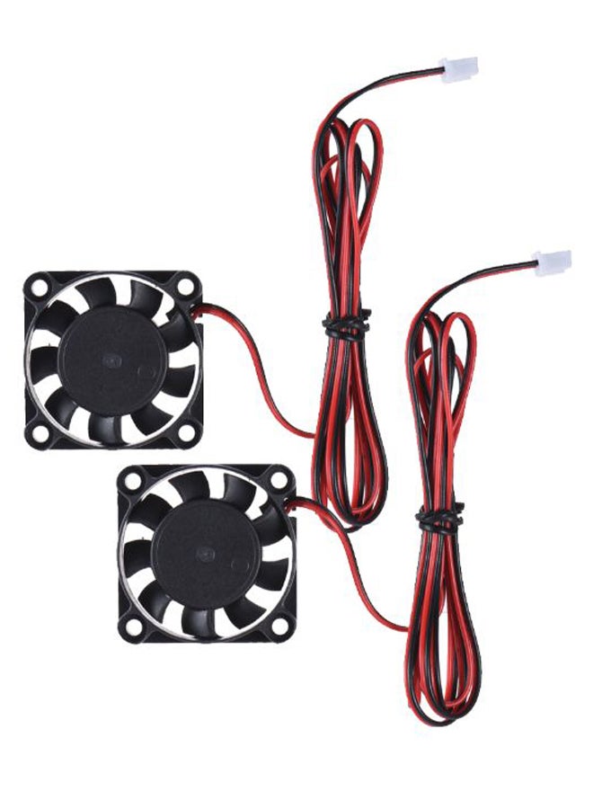 2-Piece Brushless Printer Cooling Cooler Fan Set Red 