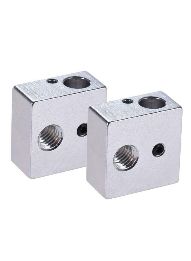 2-Piece Aluminum Heater Block Silver 