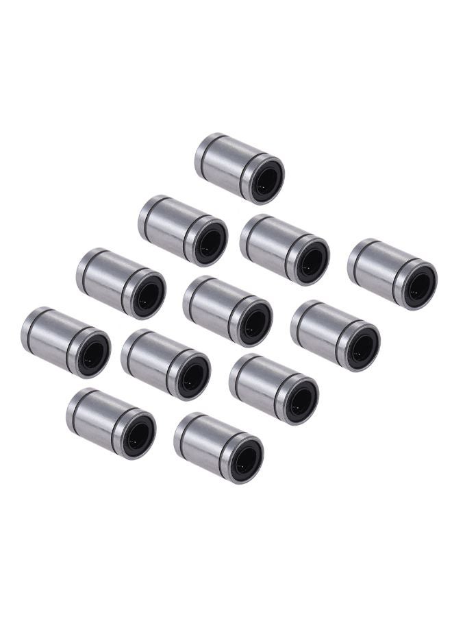 12-Piece Of Linear Ball Bearing Bushing Set Silver