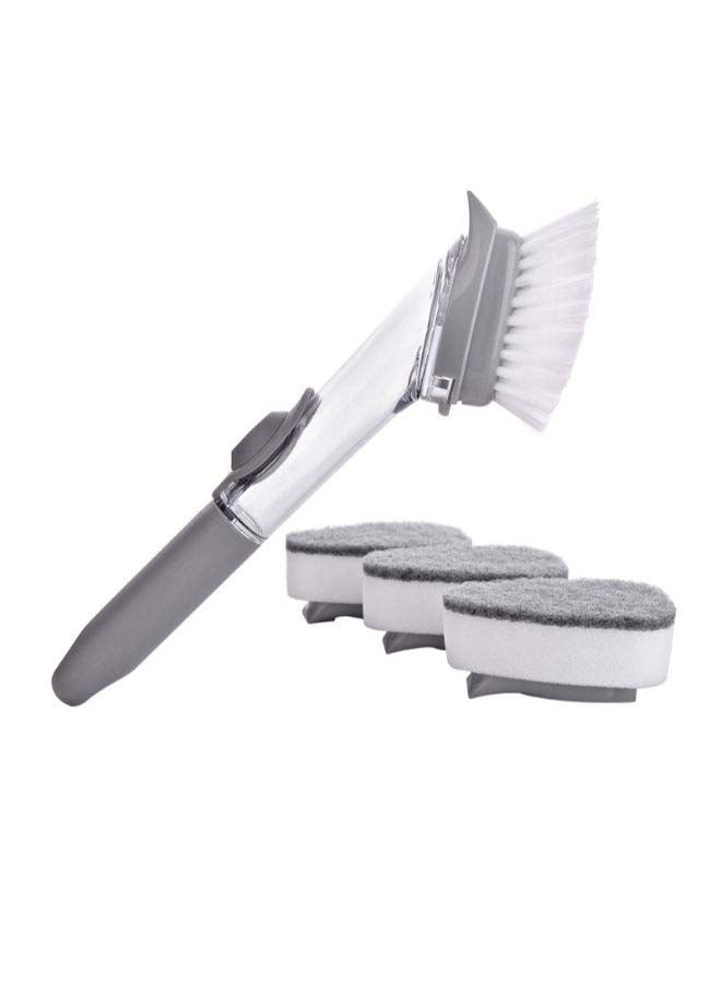 Dish Wash Brush Grey/White/Silver 9.3 x 6centimeter - v1557859736/N24782447A_1