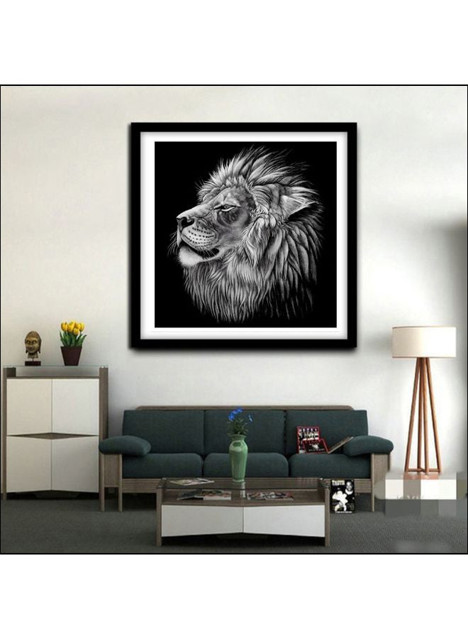 لوحة ألماسية يمكنك تركيبها بنفسك بدرزات متقاطعة أسود/ أبيض 30x30سم