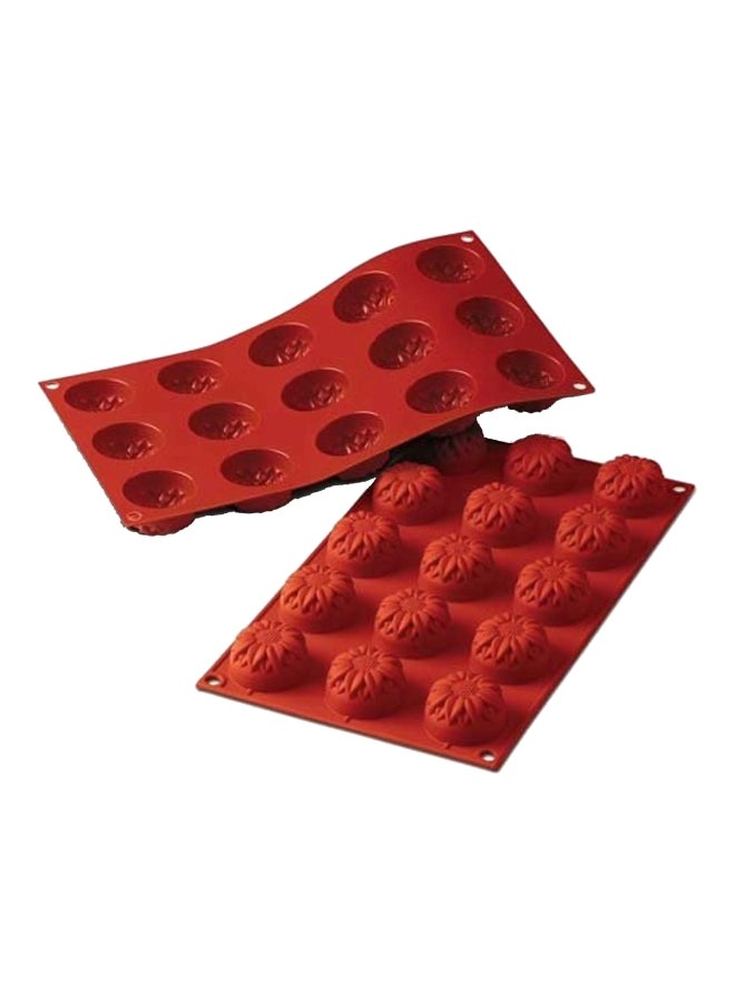 Silikomart 15-Cavity Sunflower Shape Mold Red 1.73x1.06inch