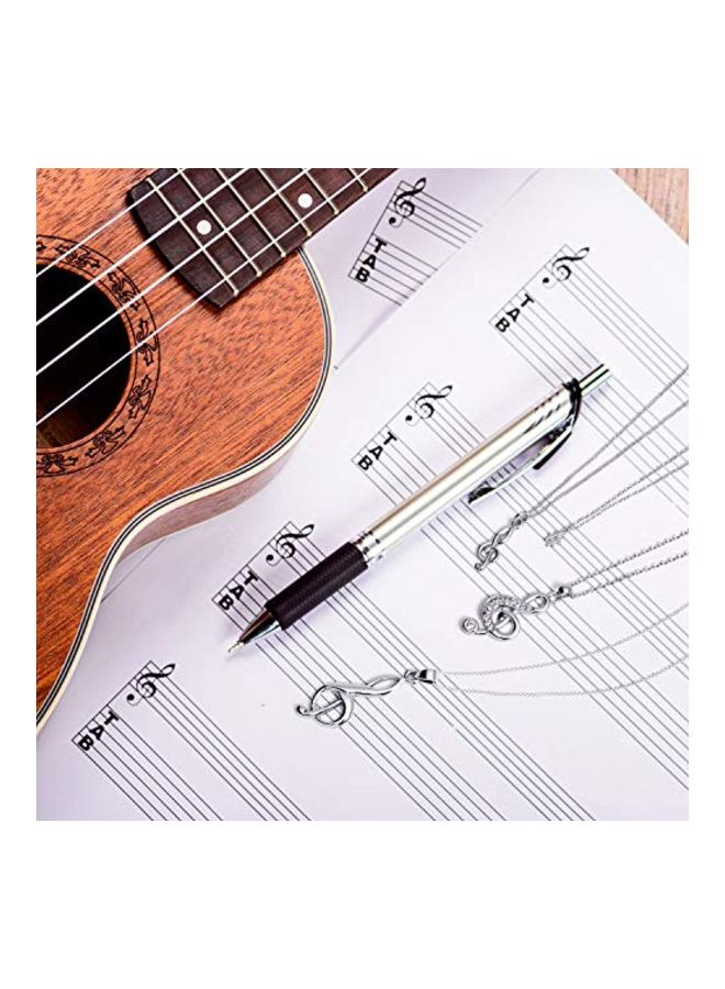 بلينج جولري قلادة بدلاية على شكل علامة موسيقية من النحاس الأصفر مطلية بالفضة ومرصعة بالزركونيا المكعبة - Image 5