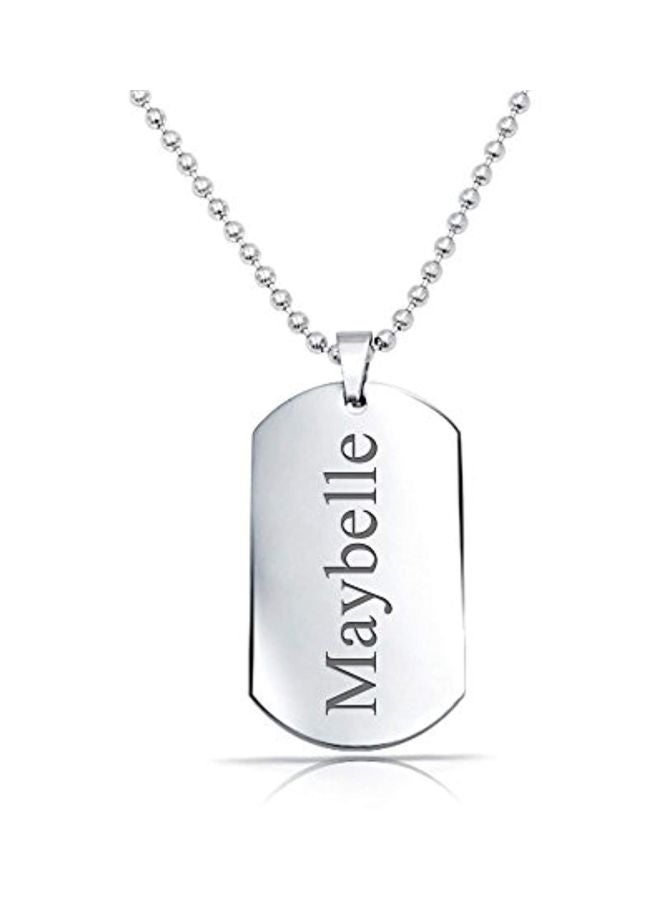 BLING JEWELRY - Stainless Steel Dog Tag Army Pendant Necklace - Image 1