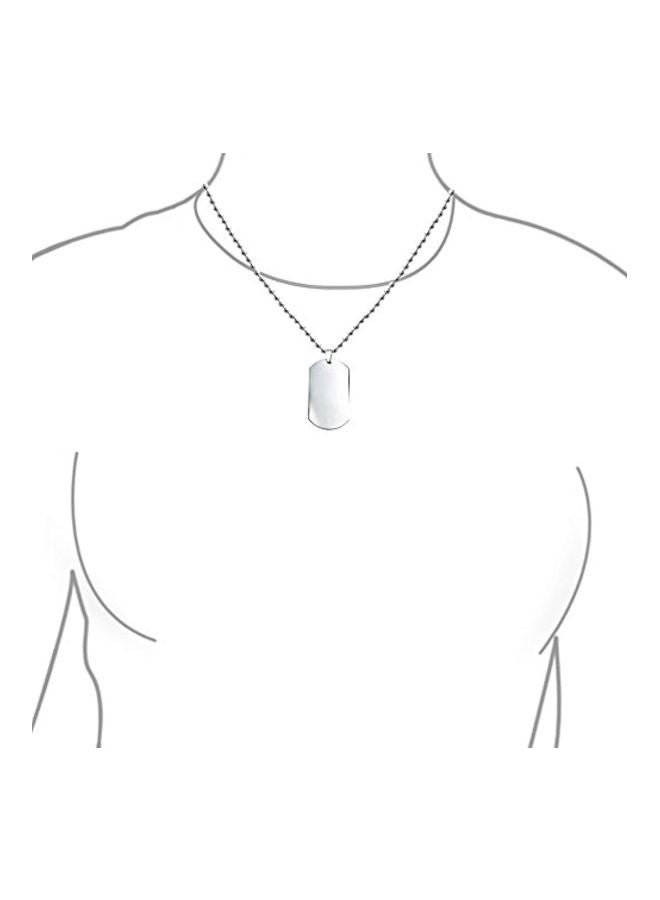 BLING JEWELRY - Stainless Steel Dog Tag Army Pendant Necklace - Image 1