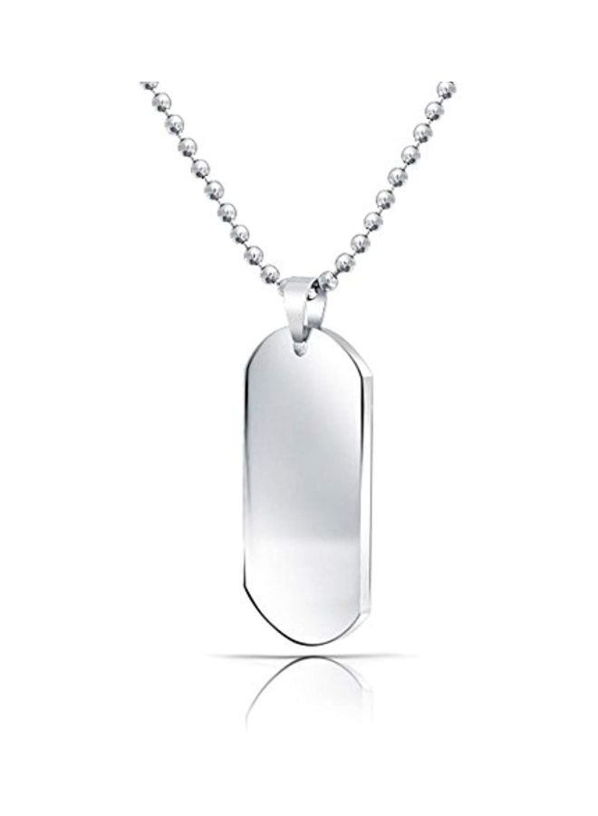 BLING JEWELRY - Stainless Steel Dog Tag Army Pendant Necklace - Image 1