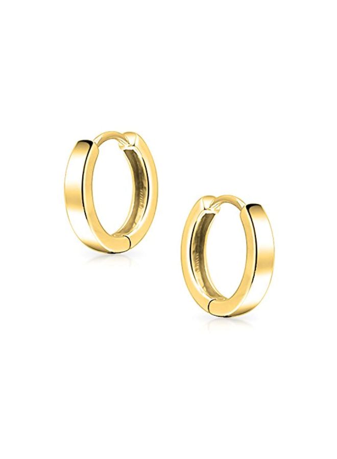 Generic - 925 Sterling Silver 14Karat Gold Plated Hoop Earrings - Image 1