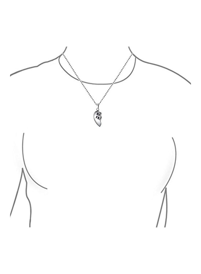 بلينج جولري طقم مكون من قلادتين من الستانلس ستيل بدلايات على شكل قلب - Image 3