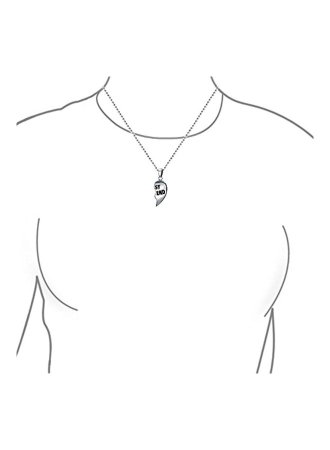 بلينج جولري طقم مكون من قلادتين من الستانلس ستيل بدلايات على شكل قلب - Image 4