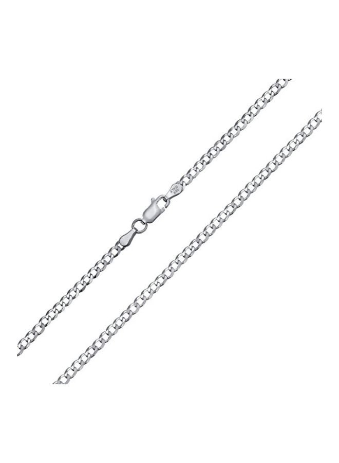 BLING JEWELRY Sterling Silver Solid Curb Cuban Chain Necklace  - Image 5