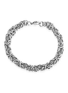 BLING JEWELRY Stainless Steel Byzantine Chain Bracelet  - Image 3