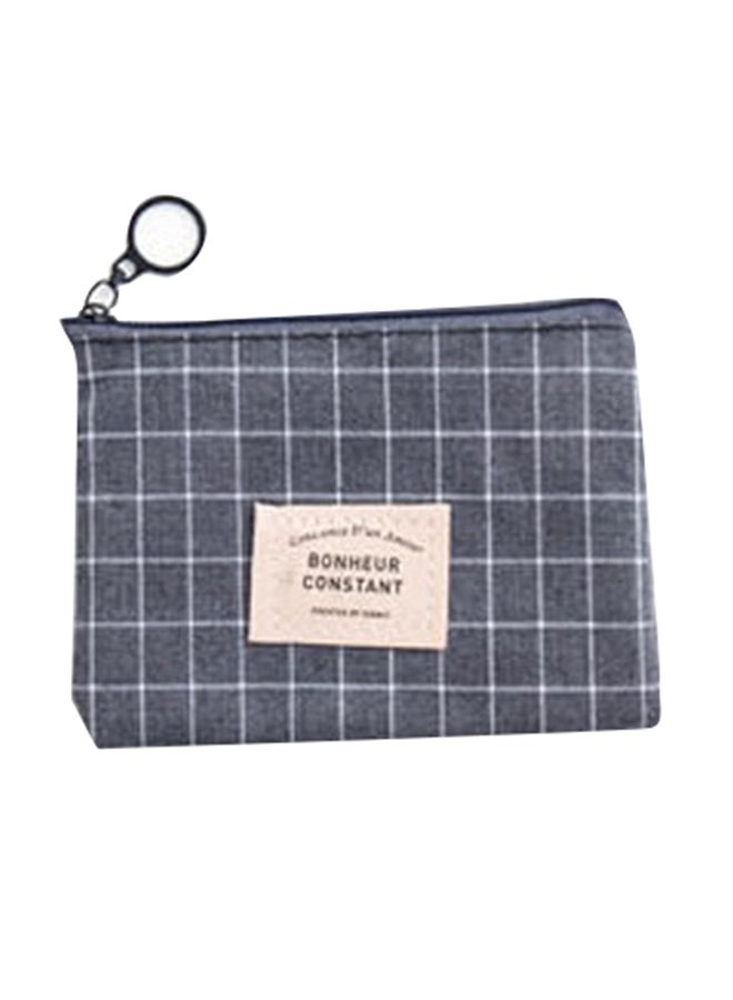 iTelker Striped Minimalism Canvas Pencil Case Grey