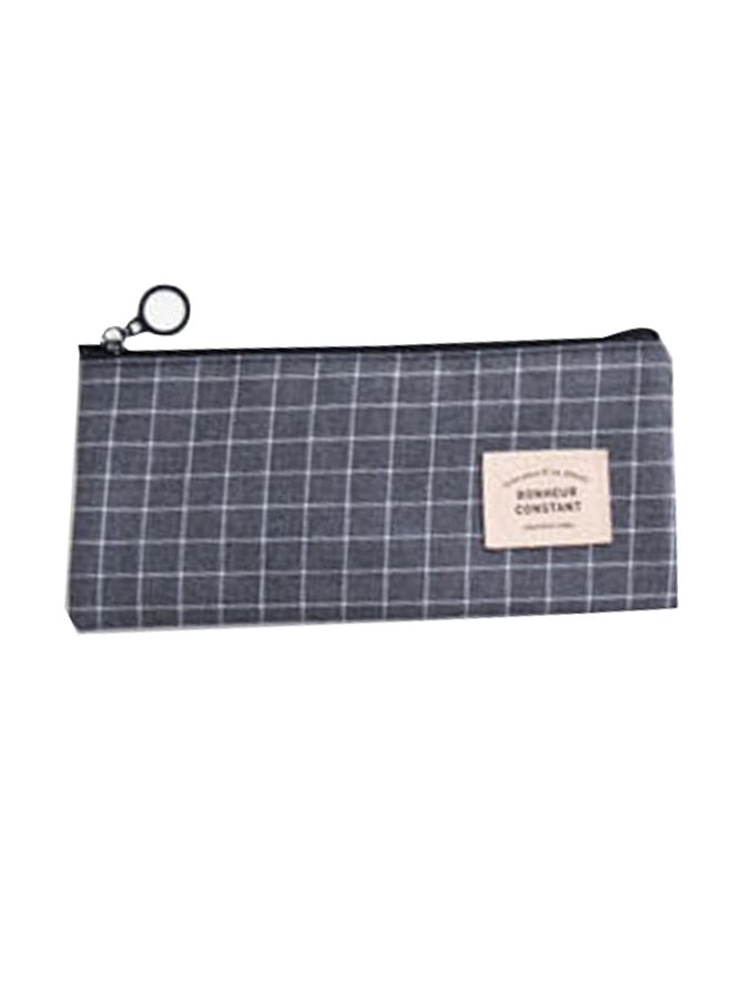 iTelker Striped Minimalism Canvas Pencil Case Grey