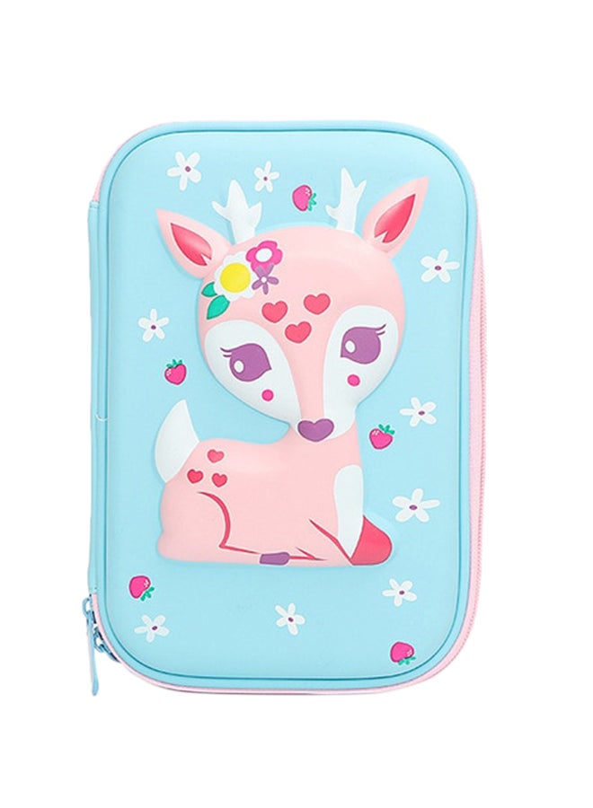 iTelker Unicorn Printed Pencil Case Blue
