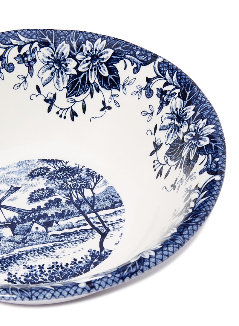 Cereal Bowl Blue/White 15.8cm