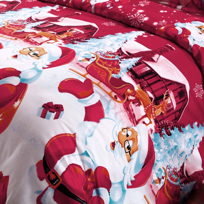 Generic - 4-Piece 3D Printed Cartoon Bed Sheet Set Cotton Multicolour - Image 1