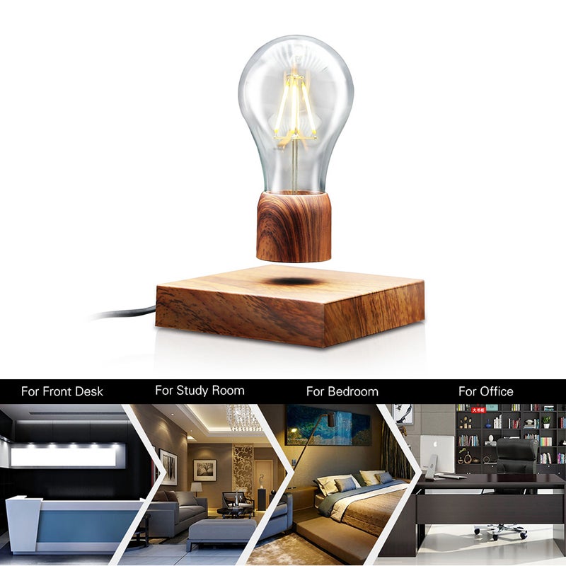 مصباح LED مغناطيسي عائم بتصميم ثلاثي الأبعاد بني 12 x 12 x 2.05سم - Image 2