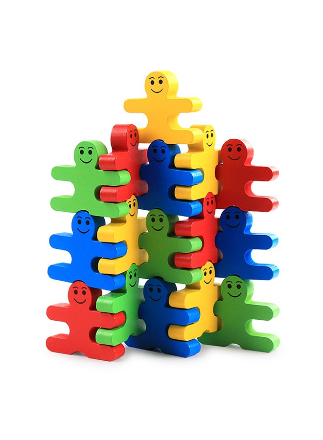 16-Pieces Wood Building Blocks Stacking Game Toys For Kids - Image 1