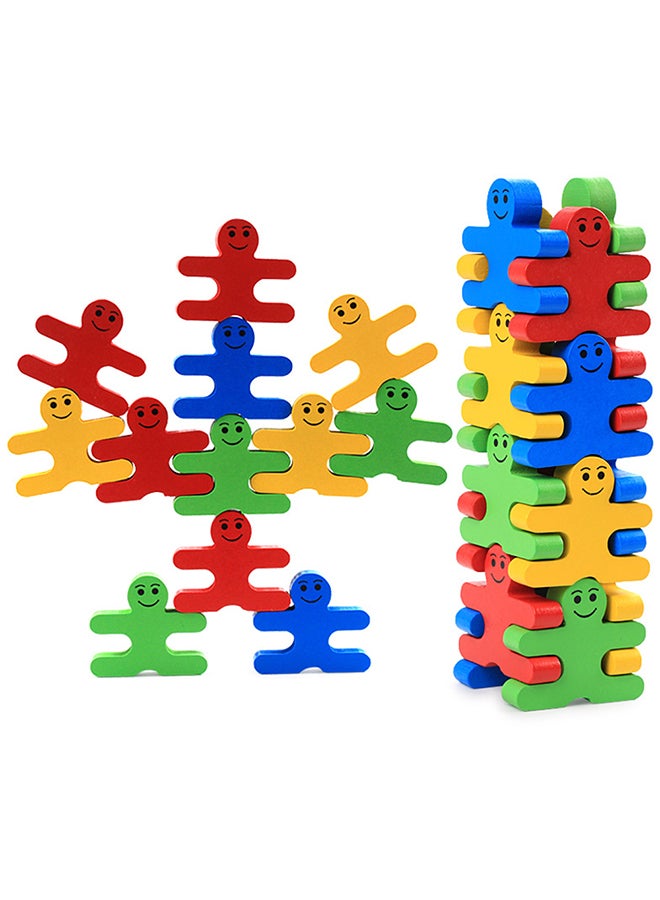 16-Pieces Wood Building Blocks Stacking Game Toys For Kids - Image 2