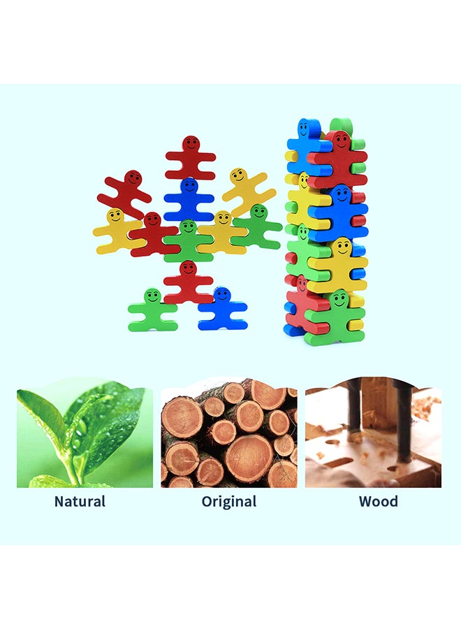 16-Pieces Wood Building Blocks Stacking Game Toys For Kids - Image 3