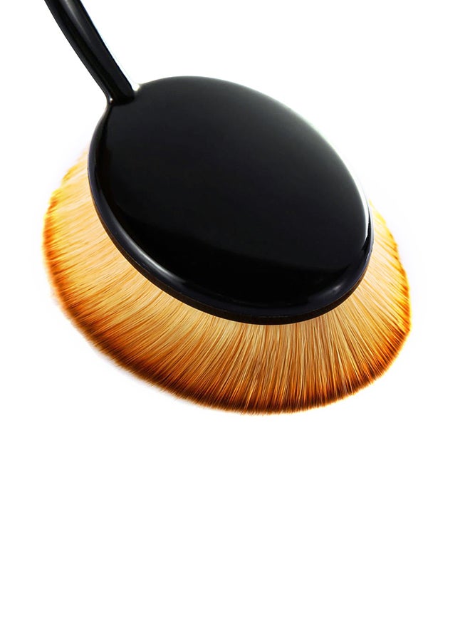 Set Of 10 Oval Makeup Brushes Black - Image 3