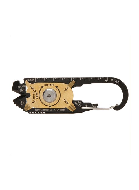 Mini 20-In-1 Pocket Multipurpose Keychain Tool Black