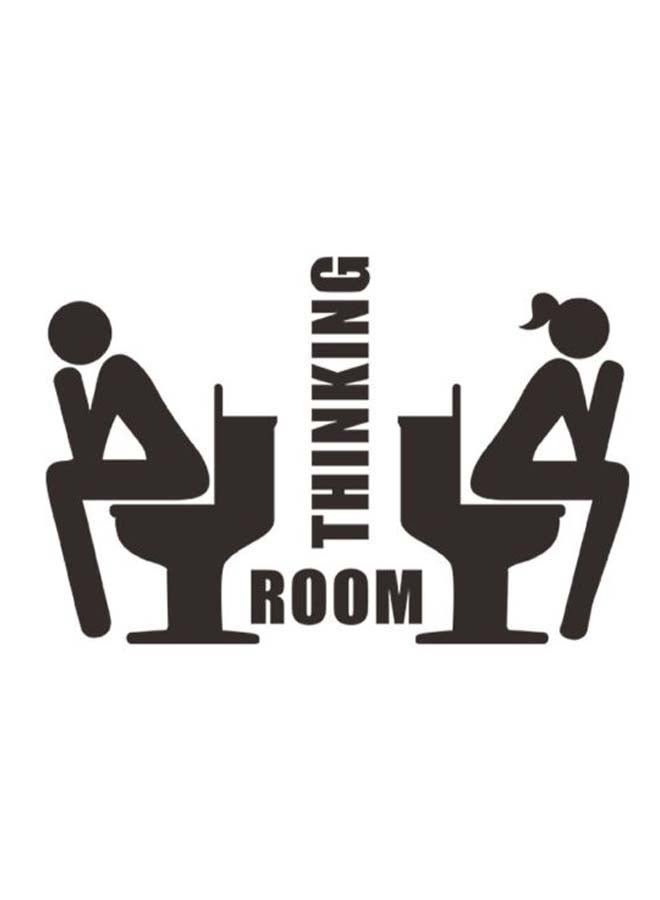 Toilet Wall Sticker Black 15 x 28cm