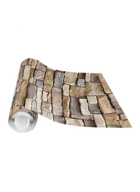 3D Wall Paper Brick Stone Sticker Multicolour 45 x 300centimeter