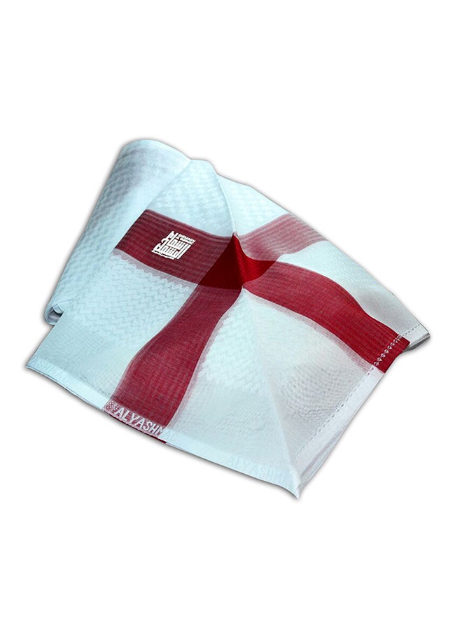 اليشمك شماغ بطبعة رسمية أحمر/أبيض