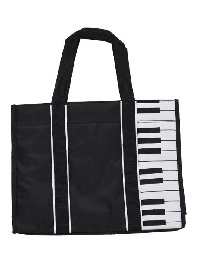 Piano Blue Pattern Print Leather Tote Bag main image 0