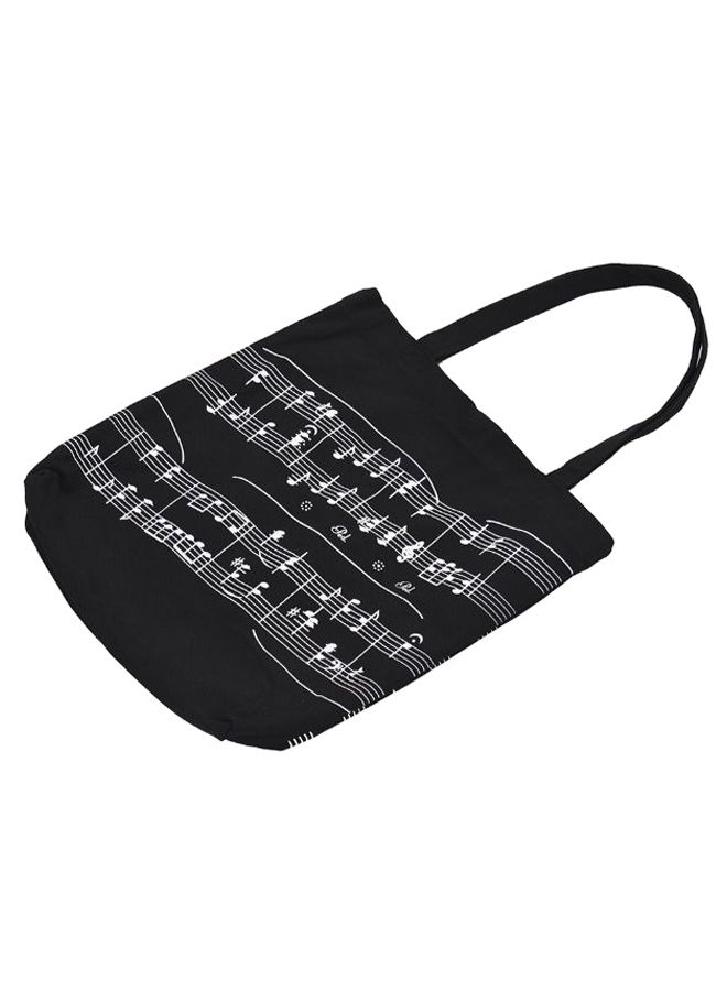 Magnetic Button Musical Notation Pattern Tote Bag 