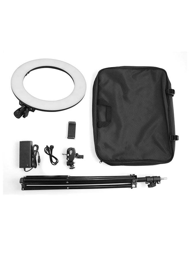مصباح إضاءة LED أستوديو على شكل حلقة لتصوير الفيديو أسود - Image 2