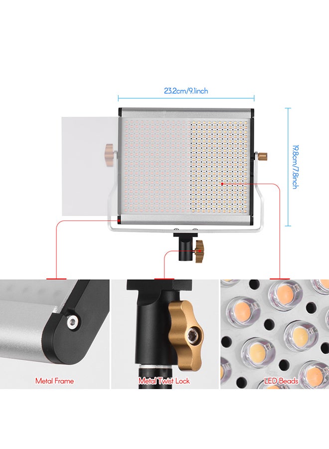 ANDOER Portable Video Light Panel Fill In Lamp With 480 LED Beads Black - Image 2