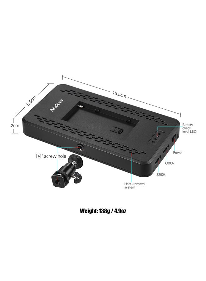 أندوير مصباح LED بلوحة إضاءة لتصوير الفيديو أسود - Image 2