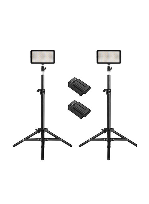 Pack Of 2 LED Video Light Bracket Kit Black