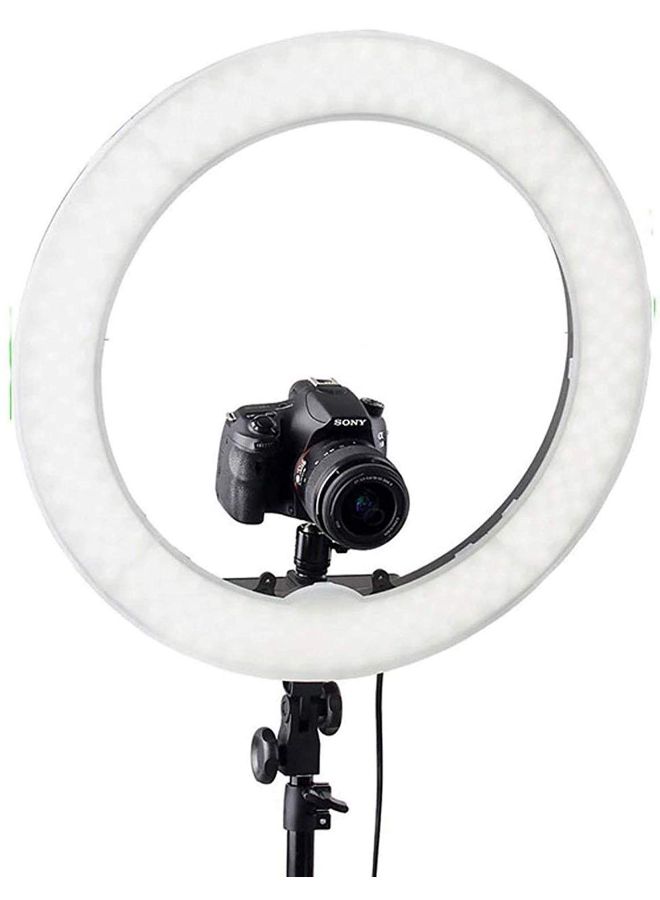 Generic - Phone Stand With Microphone Holder And Selfie Ring Light 2179300456 White/Black - Image 1