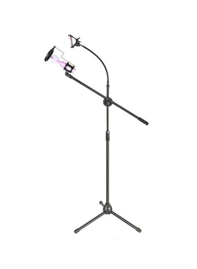 Floor Stand Metal Microphone With Boom Arm 1841700252 Black - Image 2
