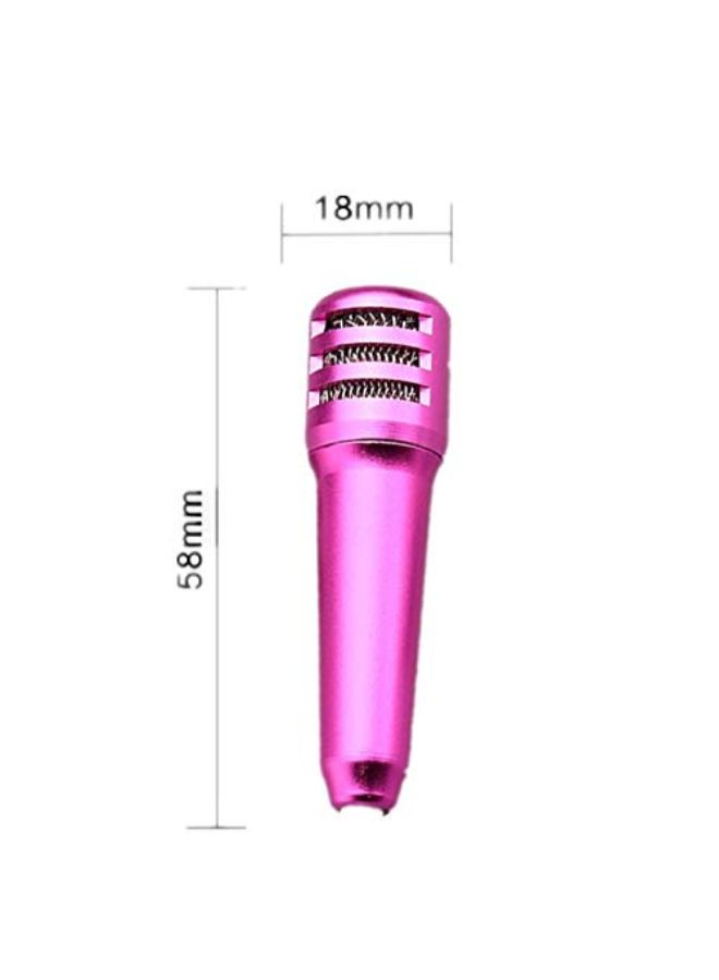 Mini Karoke Microphone With Earphone Set For Mobile Phone 4456200182 Pink/White  - Image 2