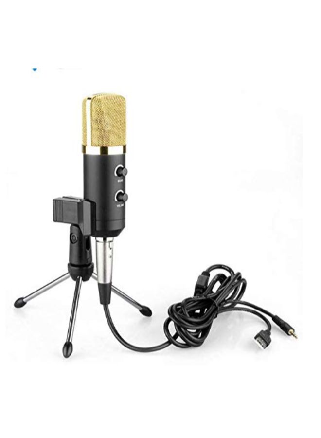 ميكروفون USB يكثف الصوت مع حامل 4475400182 ذهبي/ أسود - Image 3