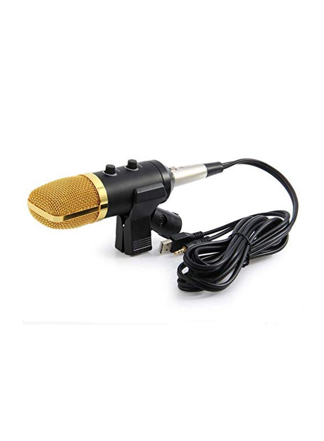 ميكروفون USB يكثف الصوت مع حامل 4475400182 ذهبي/ أسود - Image 1