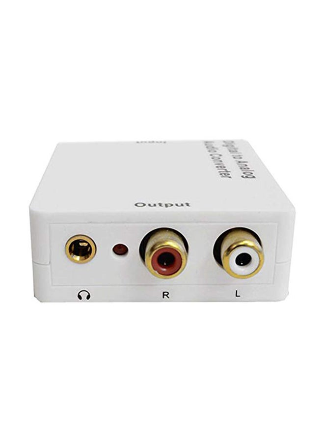 Digital Optical SPDIF/Coaxial to Analog RCA L/R Audio Converter White  - Image 1