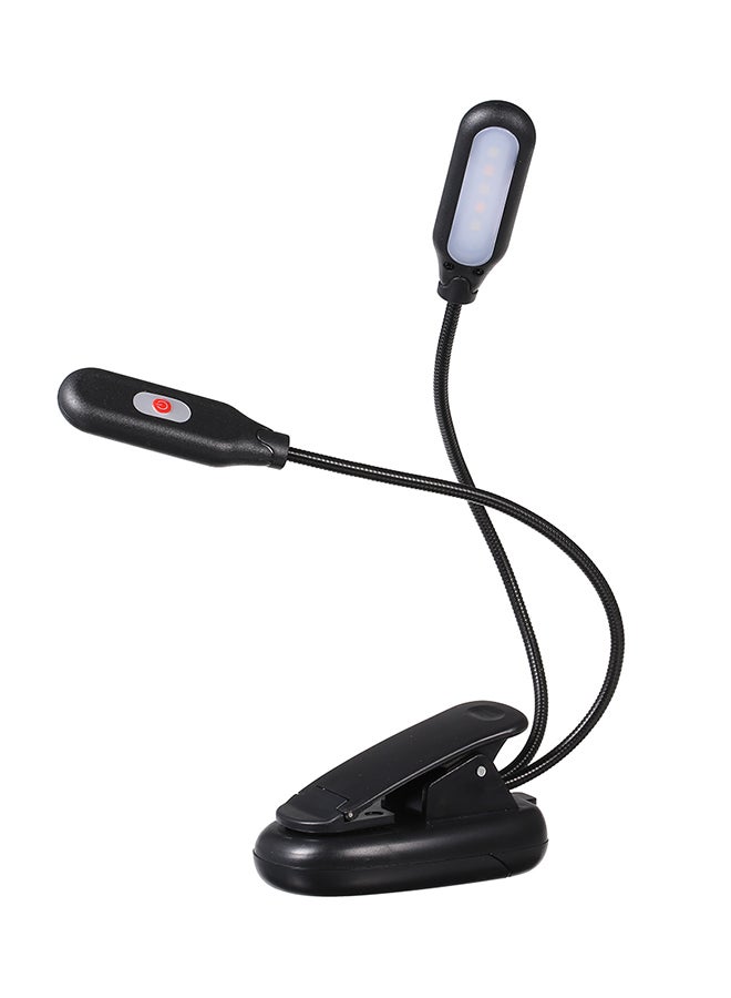10 LED 2 Light Colour 3 Illumination Modes Table Lamp With Clamp Clip And USB Charging Port Black 0.095kg - Image 1