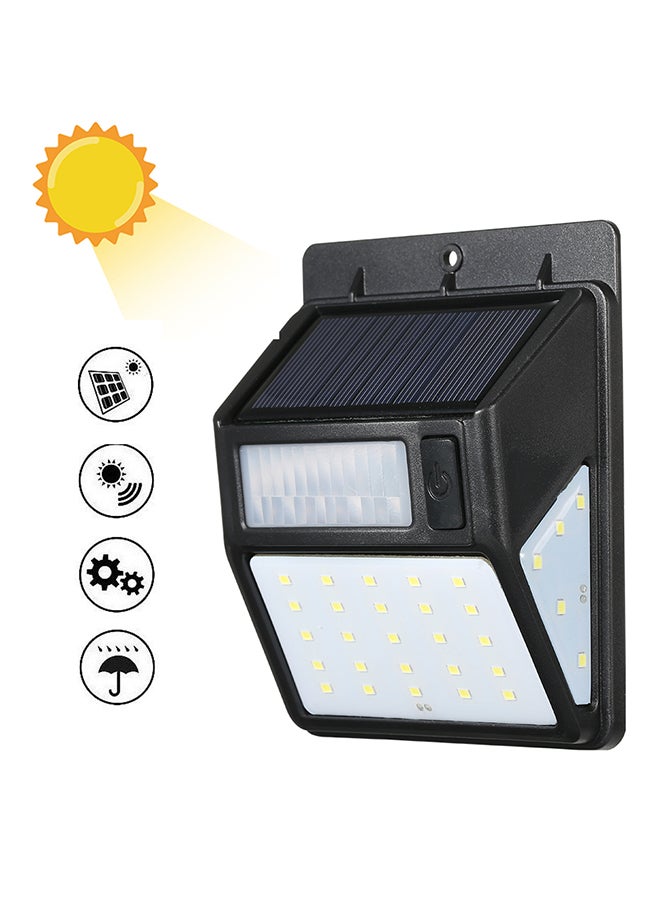 مصباح LED جداري يعمل بالطاقة الشمسية مزود بجهاز استشعار للحركة بالأشعة تحت الحمراء السلبية وجهاز استشعار ليلي CDS مناسب للحدائق والأماكن الخارجية أسود 0.205كيلوجرام - Image 2