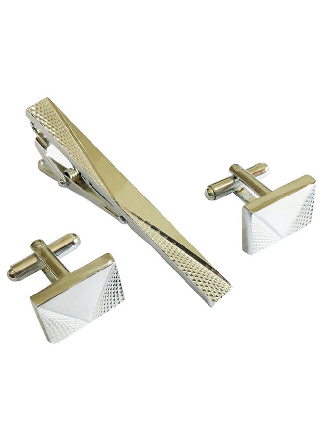 Alyashmac - Stylish Steel Cufflinks And Tie Clip - Image 1