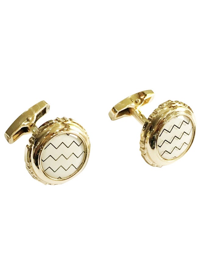 Alyashmac - Steel And Crystal Round Cufflinks - Image 1