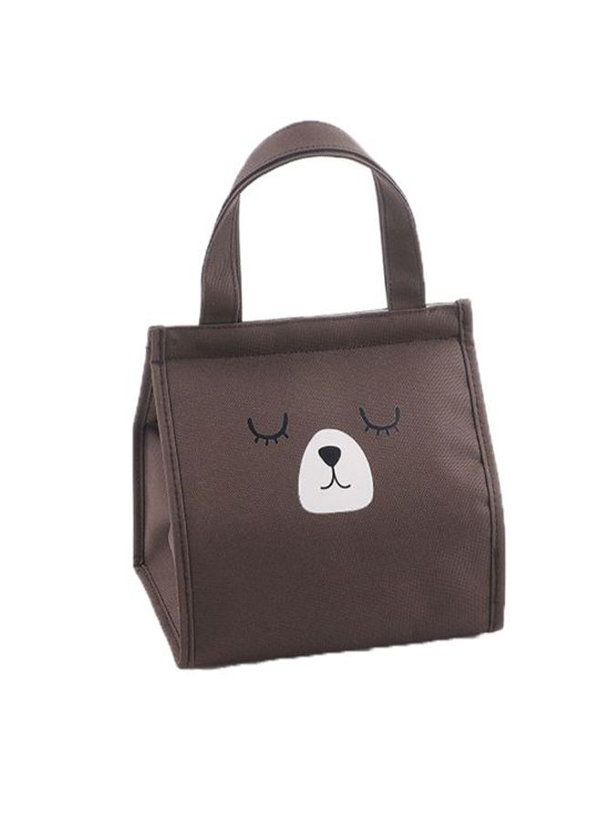 Voberry Portable Waterproof Lunch Bag Coffee/White/Black 15x15x5cm  - Image 1