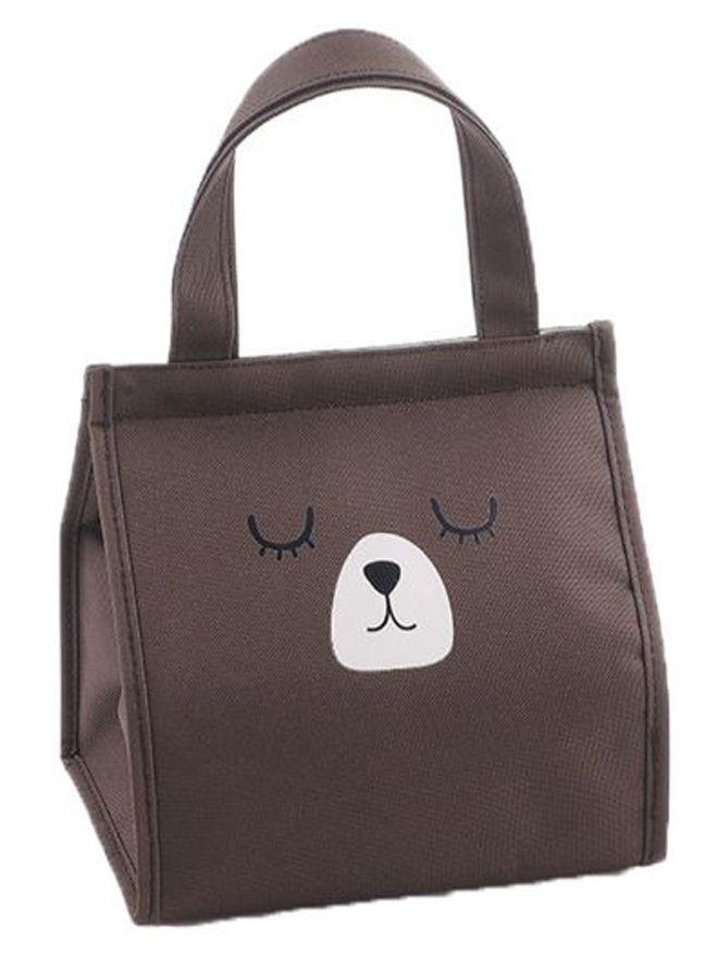 Voberry Portable Waterproof Lunch Bag Coffee/White/Black 15x15x5cm  - Image 2
