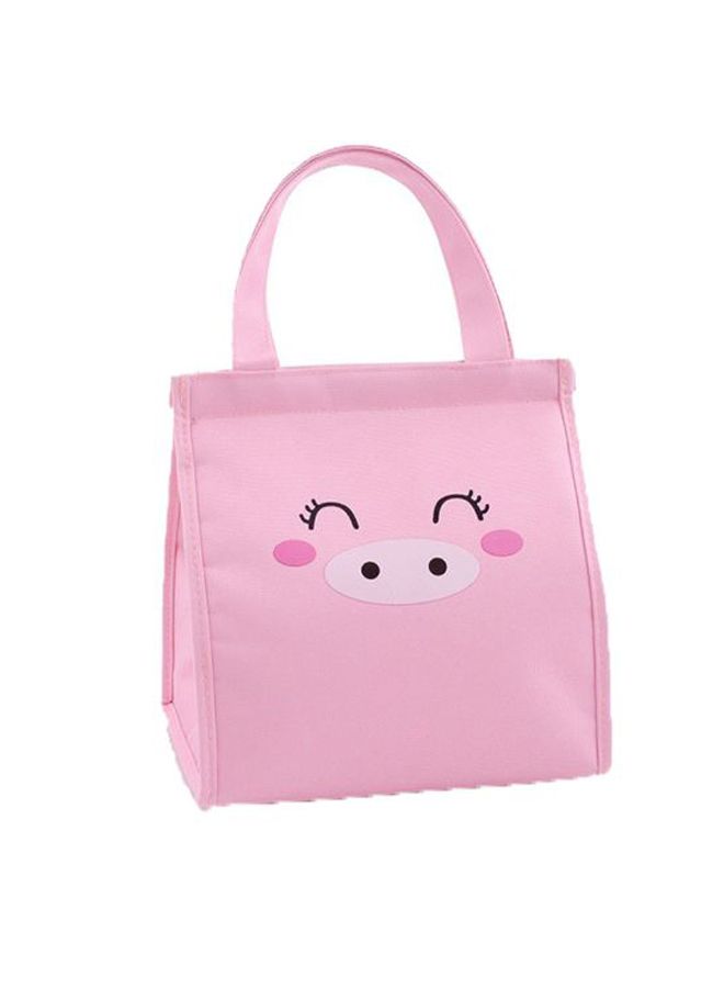 Voberry Portable Waterproof Lunch Bag Pink/Black 15x15x5cm  - Image 1