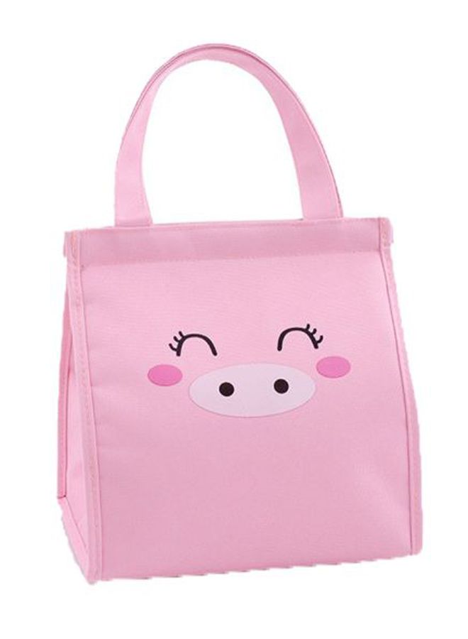 Voberry Portable Waterproof Lunch Bag Pink/Black 15x15x5cm  - Image 2